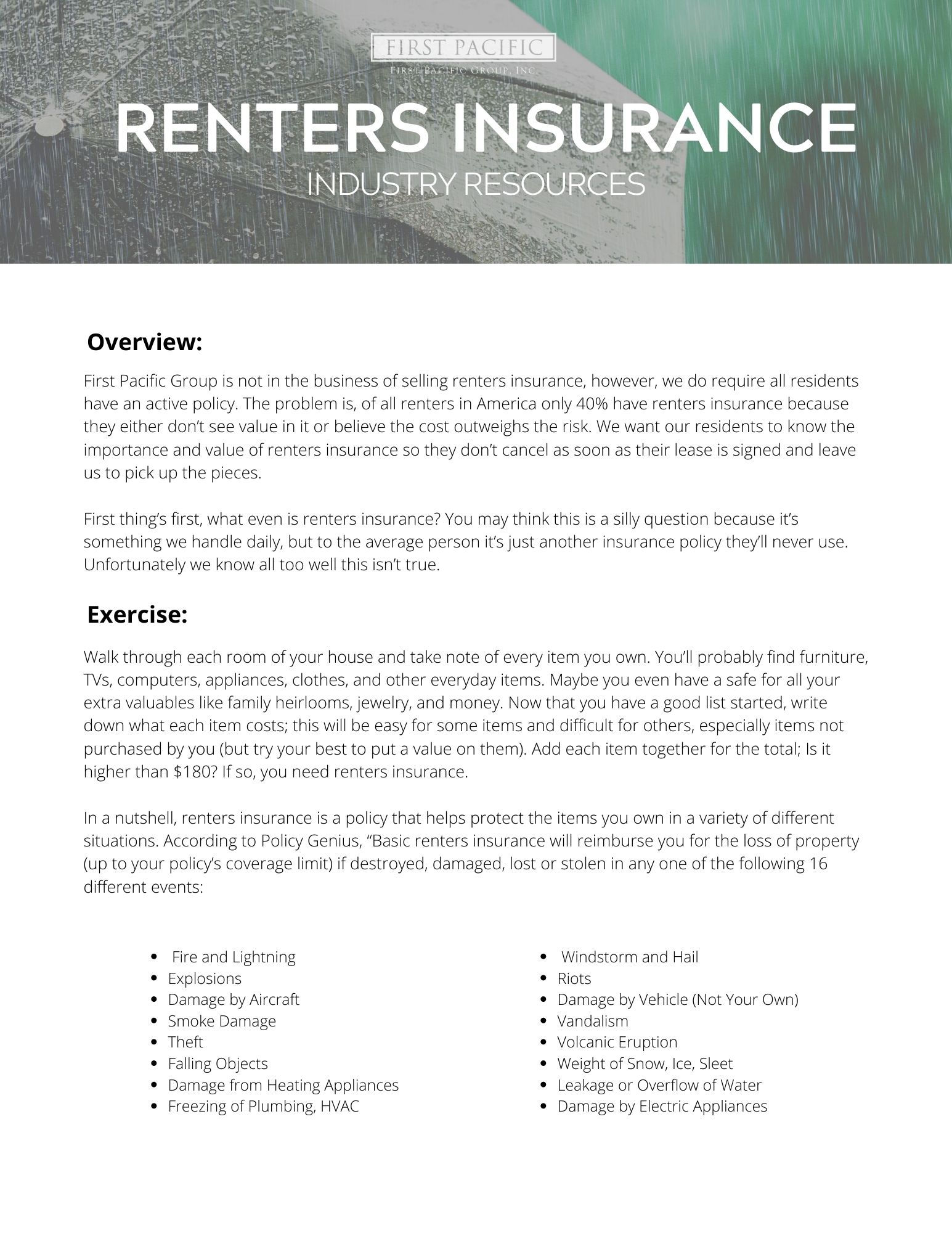 Renters Insurance_ Industry Resources